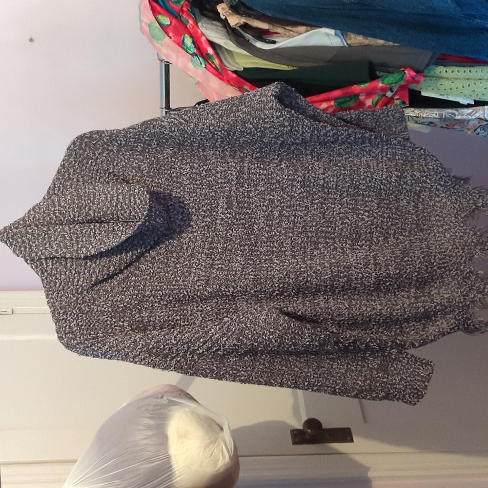 Umgee Cowl Neck Frayed Hem Sweater - Picture 1 of 2